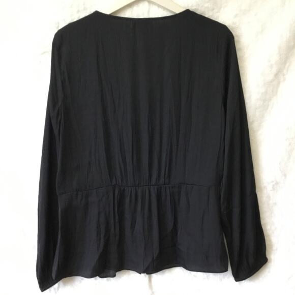 LOFT Black Covered Button Blouse - Picture 7 of 12